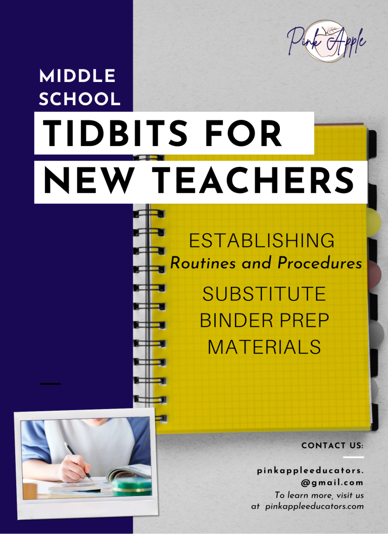 Establishing Routines and Procedures: Middle School Substitute Binder Materials