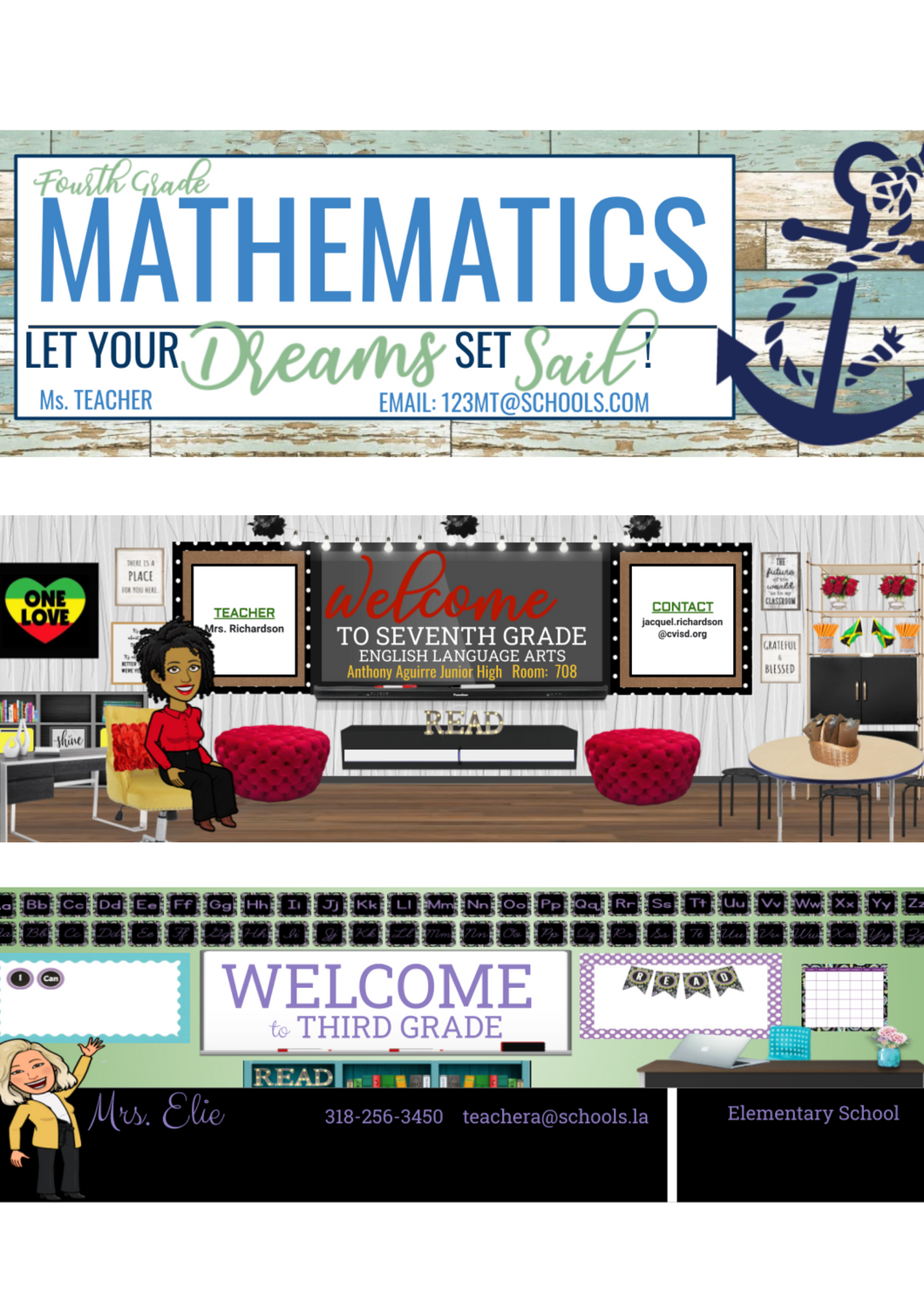 Google Classroom Bitmoji Header